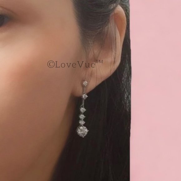 Certified 4ct. t.w. Diamond Linear Long Drop Earrings - Picture 7 of 16